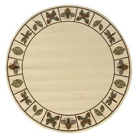 Sphinx By Oriental Weavers Oriental Weavers Montego 2266W 8' Round Round - Ivory/ Brown-Polypropylene M2266W240RDST